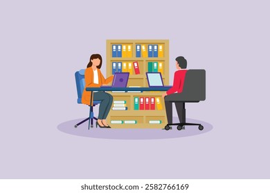 Campus activity concept. Colored flat vector illustration isolated.