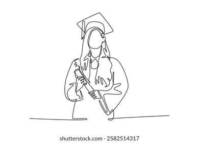 Campus activity concept. Single line draw design vector graphic illustration.