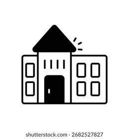 Campus Black Glyph Vector Icon