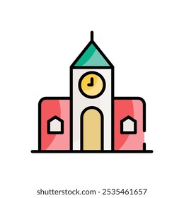 Campus Building icons set five different style vector stock illustration