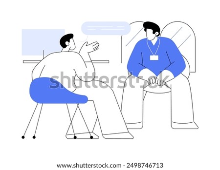 Campus councillor isolated cartoon vector illustrations. Young boy solves his problems with campus councillor, discussing issues, educational process, university student life vector cartoon.