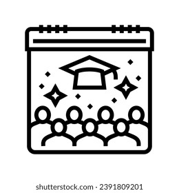 campus events college teacher line icon vector. campus events college teacher sign. isolated contour symbol black illustration