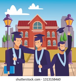 campus graduation ceremony people