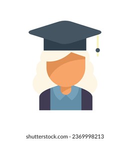 Campus graduation icon flat vector. College education. Student life isolated