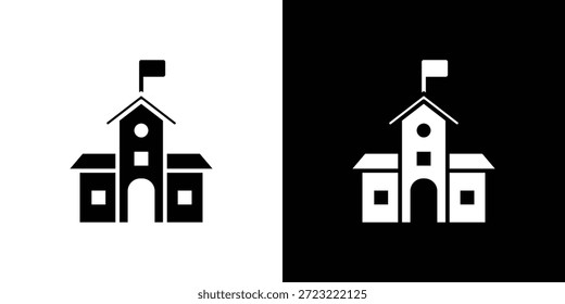 Campus icon. Black and white simple flat design icon