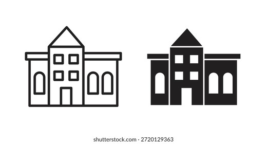 Illustration des Campus-Symbols, dünner Linienvektor, Webdesignzeichen,