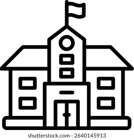 Campus Icon Line Vector Illustration