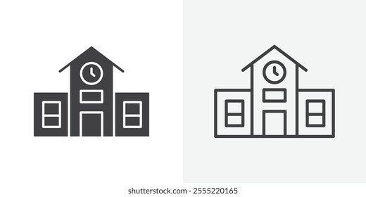 Campus icon. outlined vector style.