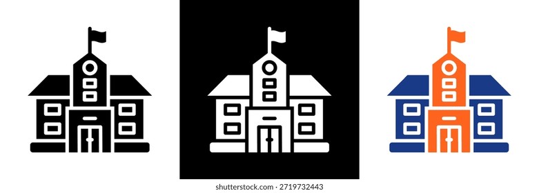 Conjunto de iconos de campus Ilustración vectorial de glifos