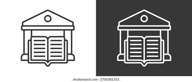 Conjunto De Iconos De Campus Colección De Vector Aislada En Blanco Y Negro