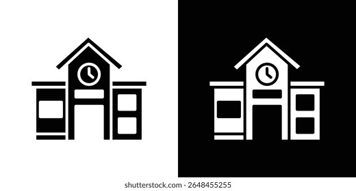 Campus icon symbol collection. Flat vector stock illustration.