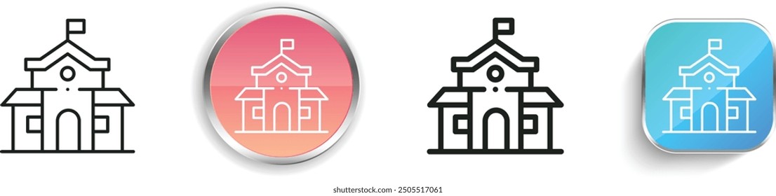 campus icon. Thin Linear, Regular and Button Style Design Isolated On White Background