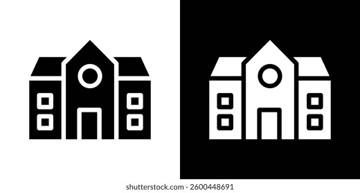 Campus icons vectors set in solid style.