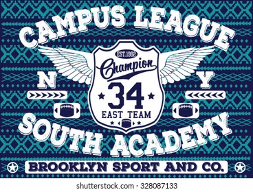 Campus League T-shirt Design, Sport Design