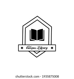 campus library line logo. with a hexagon design. suitable for company, shop, and community logos.