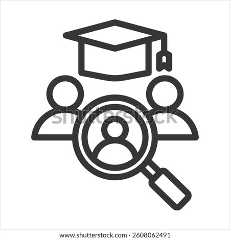 Campus Recruiting Outline Icon Vector Illustration