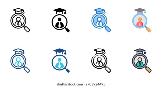 Conjunto de iconos de reclutamiento de campus colección de estilo múltiple 
