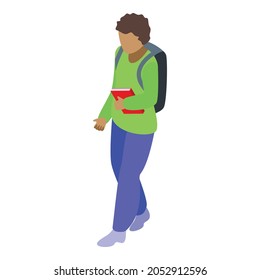 Campus Studentensymbol. Isometrisch zum Campus-Student Vektorsymbol für Webdesign einzeln auf weißem Hintergrund
