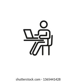 Campus student line icon. Freelancer, office worker, businessman. Graduation concept. Vector illustration can be used for topics like business, technology, education