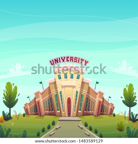 campus university building , vector illustration of education
