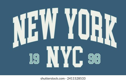 Campus Varsity Print, New York College with NYC script, New York Slogan, College Print, Campus Print, Campus Slogan