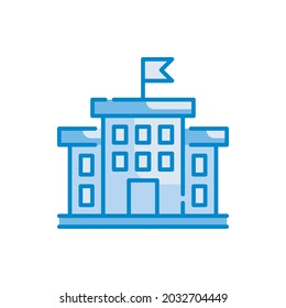 Campus Vektorblau Farbe Symbol Stil Illustration. EPS `0 Datei