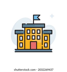 Campus vector filled outline icon style illustration. EPS 10 file