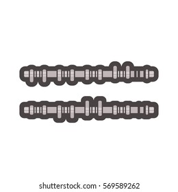 Camshaft icon on white background, car parts