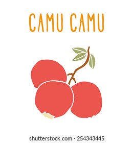 Camu camu. Vector EPS 10 hand drawn illustration. 