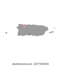 Camuy map, administrative division of Puerto Rico. Vector illustration.