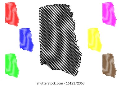 Camuy municipality (Commonwealth of Puerto Rico, Porto Rico, PR, Unincorporated territories of the United States) map vector illustration, scribble sketch Camuy map