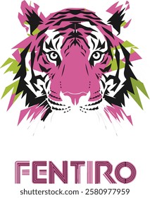 can be described as a bold and dynamic visual representation of a tiger, often used in art, fashion, tattoos, and branding. 