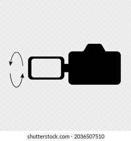 Can Be Tilted And Swivelled Camera Screen Icon. Vector