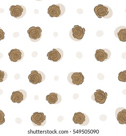 Can be use as digital paper, fills or print off onto fabric. Seamless pattern with stylized beige roses. Vintage floral background.
