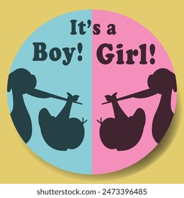 Can be use for gender reveal item likes sticker, decoration, invitation card, etc.