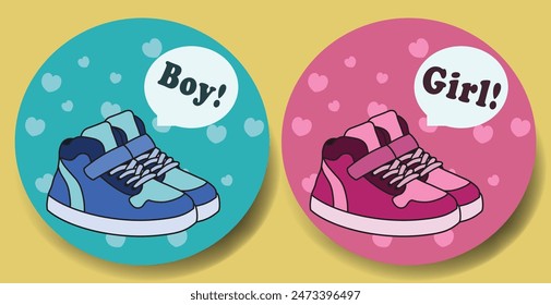 Can be use for gender reveal item likes sticker, decoration, invitation card, etc.