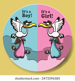 Can be use for gender reveal item likes sticker, decoration, invitation card, etc.