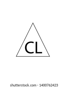 Can be used for bleaching chlorine products sign. Triangle Chlorine sign. Symbol for the care of clothing