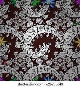 Can be used for brochures invitations, persian motif. Islamic colored mandala round ornament on background. Vector architectural muslim texture design.
