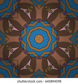 Can be used for brochures invitations, persian motif. Islamic colored mandala round ornament on a white background. Vector architectural muslim texture design.