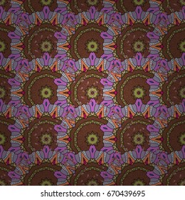 Can be used for brochures invitations, persian motif. Islamic colored mandala round ornament on colorful background. Vector architectural muslim texture design.