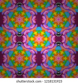 Can be used for cards, invitations, save the date cards and many more. Vector illustration. On orange, blue and pink colors. Vector abstract pattern page for antistress.