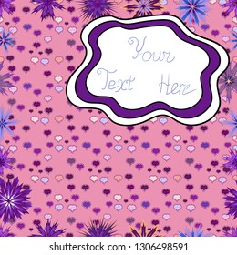 Can be used for cards, invitations, save the date cards and many more. On pink, purple and white colors. Vector abstract pattern page for antistress. Vector illustration.