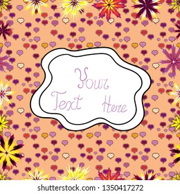 Can be used for cards, invitations, save the date cards and many more. Vector illustration. On beige, purple and white colors. Vector abstract pattern page for antistress.