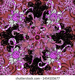 Can be used for cards, invitations, save the date cards and many more. Vector abstract pattern page for antistress. Vector illustration. On red, pink and black colors.