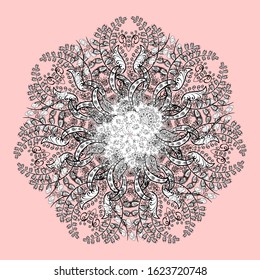 Can be used for cards, invitations, save the date cards and many more. Vector abstract pattern page for antistress. On neutral, white and black colors. Vector illustration.