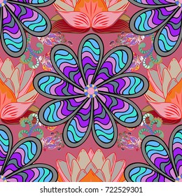 Can be used for cards, invitations, save the date cards and many more. Vector cute watercolor seamless flower pattern. Big set of watercolor floral elements.
