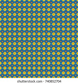 Can be used in dressing clothes, textile, household items. Embroidery colorful trend floral seamless pattern in blue, yellow, green colors. Vector traditional ornamental flower pattern on dress mockup