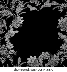 Can be used as greeting or wedding background. Spring tender design for natural cosmetics, perfume, florist shop. Best for wrapping paper. Vector seamless pattern with black, white, gray tulip flowers