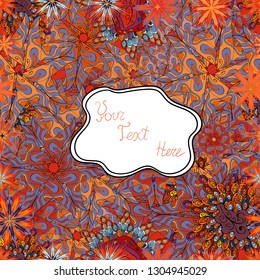 It can be used on mug prints, baby apparels, wallpaper, wrapping boxes etc. Seamless Cute fabric pattern. Abstract doodles pattern. Pattern orange, white and blue on colors. Vector design. - stock.